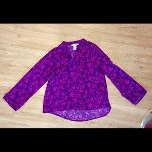 Breathable Purple floral blouse